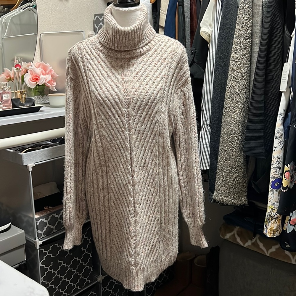 Sweater dress. Above the knee.